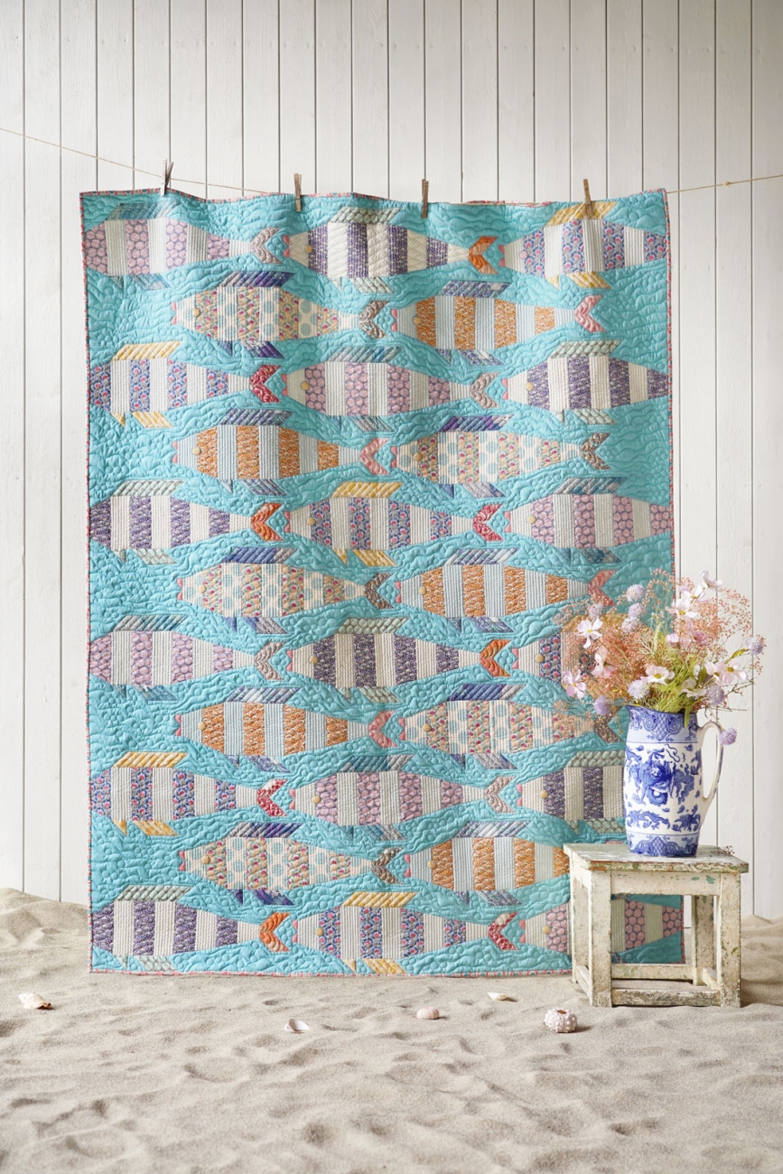 Tilda Patchwork Stoff Baumwolle - Cotton Beach - Limpet Shell Teal